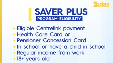 Eligibility criteria for Saver Plus.