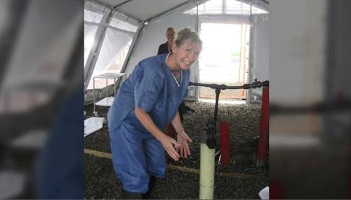 Cairns nurse Sue-Ellen Kovack pictured in Sierra Leone. (Supplied)