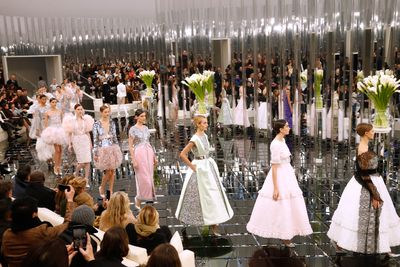 The mirrored runway in the Grand Palais in Paris. Chanel Haute Couture Spring 2017.