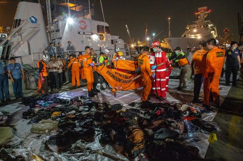 The jet, on a one-hour flight to island Pangkal Pinang, was carrying 181 passengers, including one child and two babies, and eight crew members.