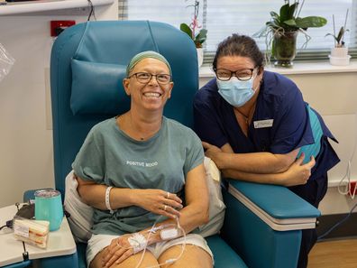 Carla Nahlous in hospital battling ovarian cancer.