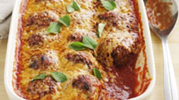 Baked tomato meatballs