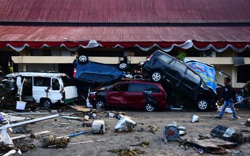 Devastated Palu in the wake of the disaster. 