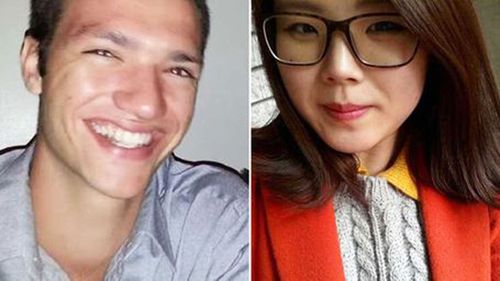 Alex McEwan (left) is on trial for the murder of Eunji Ban (right). 