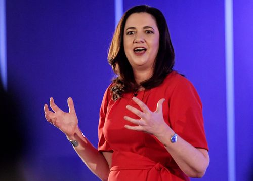 Ms Palaszczuk speaks at the campaign. (AAP)