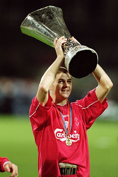He scored as Liverpool also claimed the UEFA Cup.