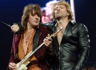 Richie Sambora and Jon Bon Jovi during Bon Jovi in Concert at Madison Square Garden in New York City - November 28, 2005 at Madison Square Garden in New York City, New York, United States.