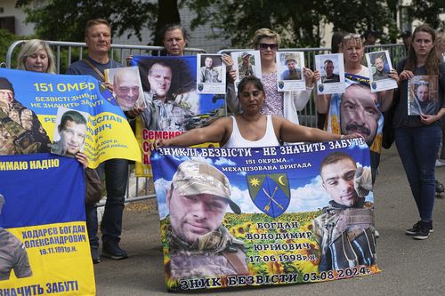 Family members of Ukrainian prisoners