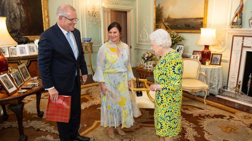 Scott and Jenny Morrison meeting the Queen.