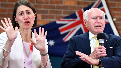 Gladys Berejiklian was campaigning in western Sydney with former PM John Howard today.