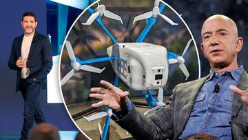 David Carbon, Jeff Bezos and the Amazon Prime Air MK-30 drone.