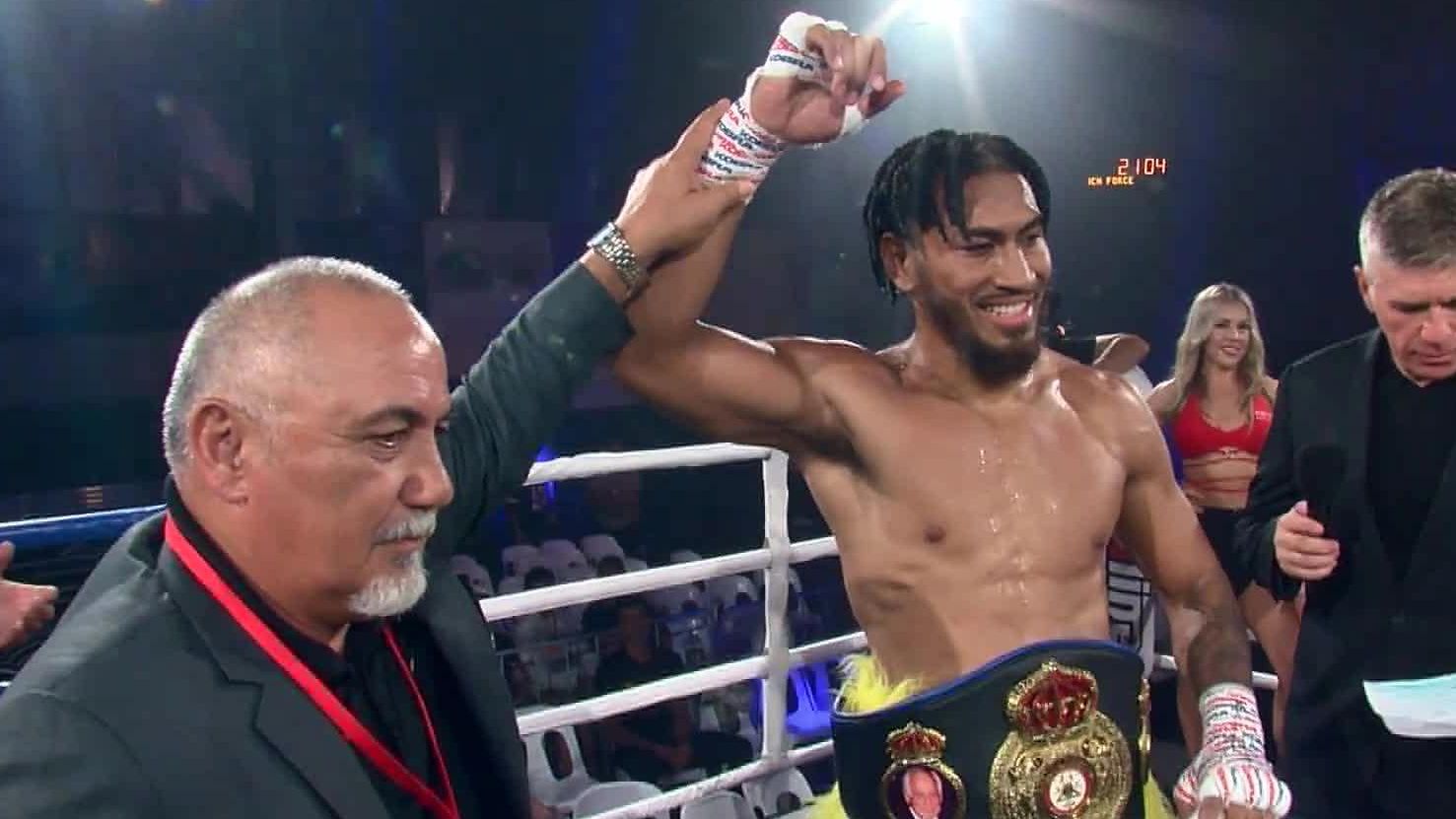 Paulo Aokuso after defeating Emmanuel Danso.