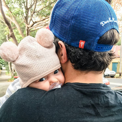 Jonny Casella holding Mackenzie before her death.