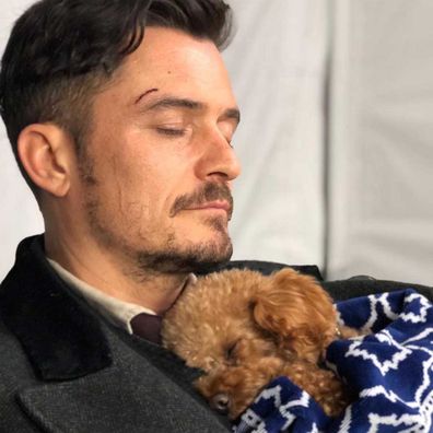 Orlando Bloom and his dog Mighty.