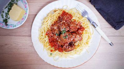 Picture perfect spaghetti and meatballs