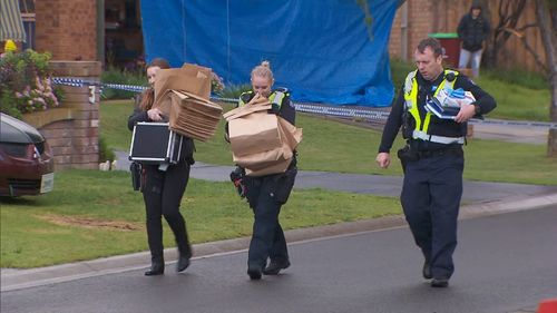 Police have spent the day gathering evidence from the site. Image: 9News