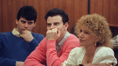 Erik Menendez and brother Lyle attend court on August 12, 1991 in Beverly Hills. (AFP)