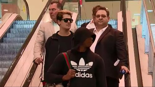 Yiannopoulos lands in Sydney Airport.