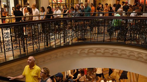 People in Queen Victoria Building during the Boxing Day sales, Sydney, NSW. 26th December, 2019
