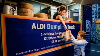 Aldi's pop up dumpling truck has serves for just $1.44