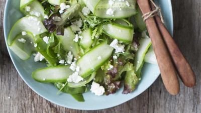 Recipe: <a href="http://kitchen.nine.com.au/2017/03/22/09/42/green-salad-with-feta" target="_top">Green salad with feta<br />
</a>