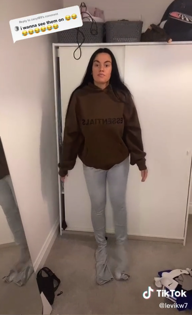 Buying women's pants online turns out to be almost as big as her