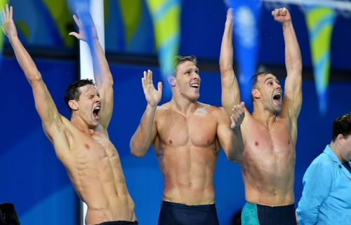 The men's 4x100m medley relay team stormed home to win gold from England. (AAP)