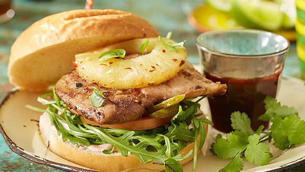 Jamaican jerk chicken burger