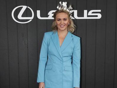 Ariarne Titmus poses for a photo at LANDMARK by Lexus for the 2022 Lexus Melbourne Cup at Flemington Racecourse on November 1, 2022 in Melbourne, Australia. (Photo by Sam Tabone/Getty Images)