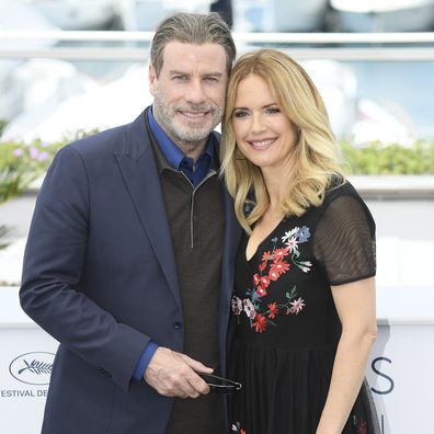 John Travolta and Kelly Preston at the 71st annual Cannes Film Festival at Palais des Festivals on May 15, 2018 in Cannes, France.