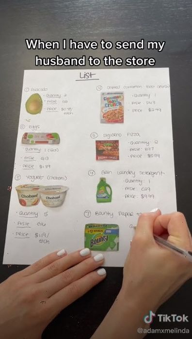 TikTok grocery list including map