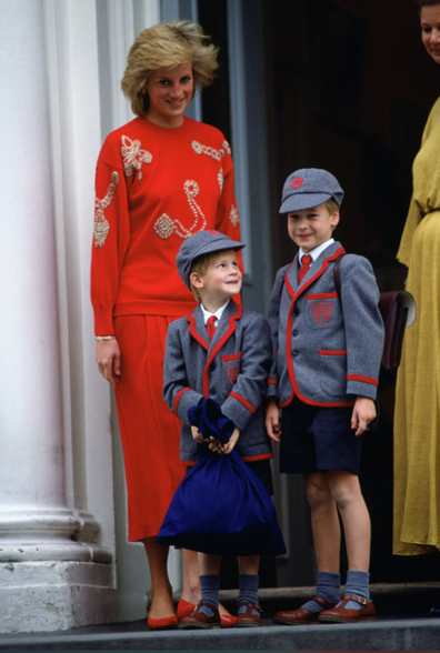 Prince Harry's first day of school at age 5 in 1989
