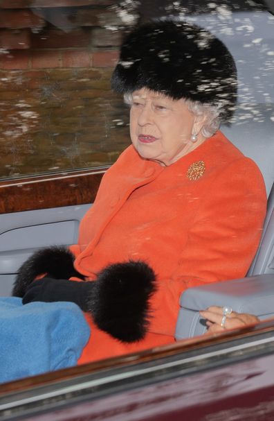 Queen Elizabeth attends church January 26 after recovering from a cold