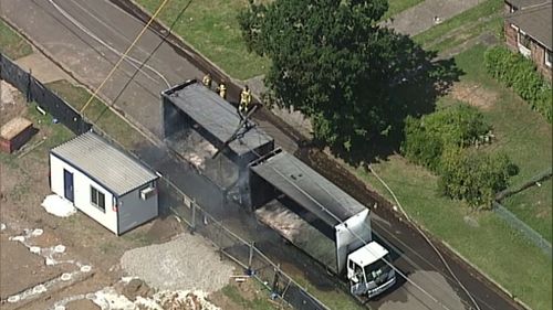 It is believed the truck was carrying polystyrene foam. (9NEWS)