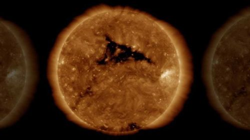 A solar flare recorded earlier this week. (NASA)