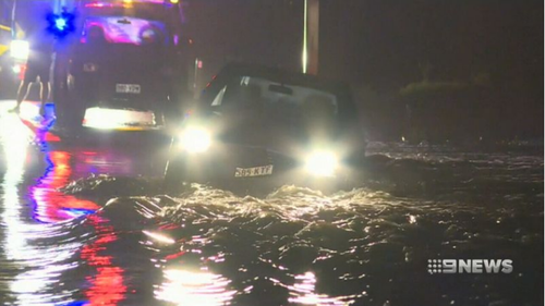 Roads became flooded as a month's worth of rain fell in just a few hours.