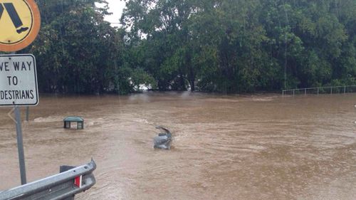 Several roads in Nambour on the Sunshine Coast are flooded. (Supplied: QFES)