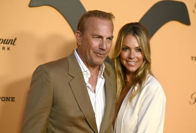 LOS ANGELES, CALIFORNIA - MAY 30: Kevin Costner (L) and Christine Baumgartner attend Paramount Network's "Yellowstone" Season 2 Premiere Party at Lombardi House on May 30, 2019 in Los Angeles, California. (Photo by Frazer Harrison/Getty Images for Paramount Network)