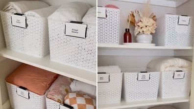 Leanne Marie the linen cupboard Woven storage basket from Kmart