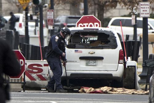 The Secret Service said the vehicle did not breach the security barrier of the White House. (AAP)