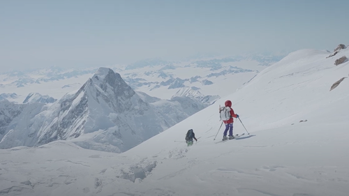 The view as the team skied down to camp three at Mount Logan.