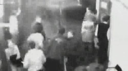 CCTV showing Jane Rimmer (bottom left) before speaking to an unidentified man outside the Continental Hotel in Claremont. (WA Police)