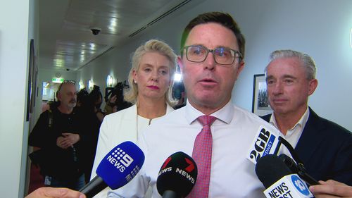 David Littleproud at a press conference.