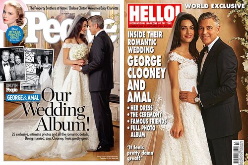 Clooney says 'marriage feels pretty damn great' as first wedding pictures released