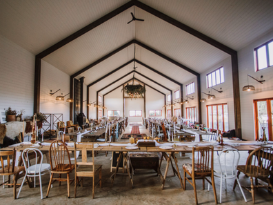 The property has enough space for a wedding ceremony and reception, barn and a fully licensed farm restaurant.