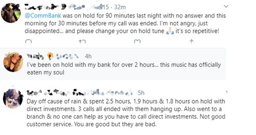 Tweets from frustrated customers, collated by horribleonhold.com