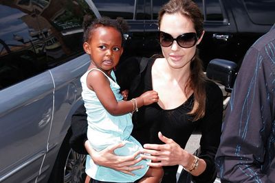 How cute! 2005 rolls 'round and Angie decides to adopt baby Zahara from Ethiopia as a single parent... <br/><br/>Source: Getty<br/>