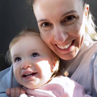 Maddy Hura with her eldest daughter, Aria.