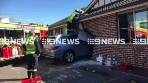 The car crashed into the preschool about 10.30am. (9NEWS)
