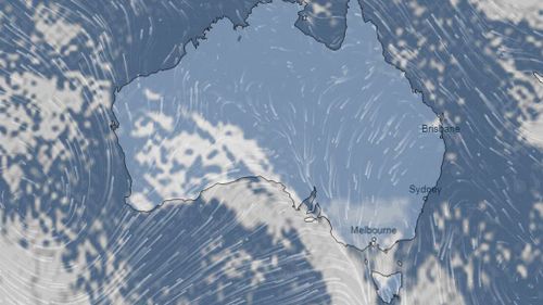 The wild winter weather comes as a cold front passes over Australia's south-east.